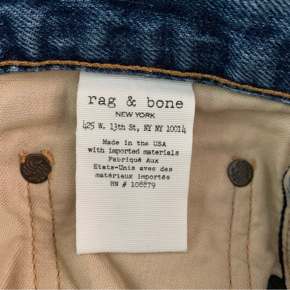 Rag & Bone "Marilyn" High-Rise Boyfriend Selvedge Jeans, Size 26 - Picture 14 of 14